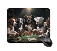 Playing Poker Dogs Square Mouse Pad Portable Computer Mousepad with Non-Slip Rubber Base 20 * 25cm Ultra-Thin Gaming Mouse Mat for Computer Laptop Office Desk Accessories