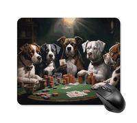Playing Poker Dogs Square Mouse Pad Portable Computer Mousepad with Non-Slip Rubber Base 25 * 30cm Ultra-Thin Gaming Mouse Mat for Computer Laptop Office Desk Accessories