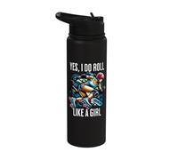 Playing Roller Derby Stainless Steel Insulated Water Bottle