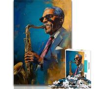 Playing Saxophone Adult Jigsaws 1000 Pieces Difficult,Help The Brain Exercise Addictive Toys to Cultivate Patience Great Gift (38x26cm)