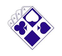 Playing Suit Fine Carving Decals 67.2x71.5cm Tattoo Culture DarkBlue