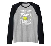 Playing Tennis Player Bad Day at Work Raglan Baseball Tee
