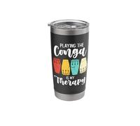 Playing The Conga is My Therapy Retro Loves Percussion Conga Stainless Steel Insulated Tumbler