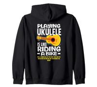 Playing Ukulele Is Like Riding A Bike Funny Musician Zip Hoodie
