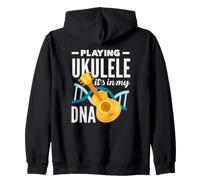 Playing Ukulele It's In My DNA Musician Zip Hoodie