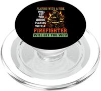 Playing With A Firefighter Will Get You Wet Fireman PopSockets PopGrip for MagSafe