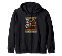 Playing With A Firefighter Will Get You Wet Fireman Zip Hoodie