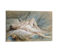 Playing with Two Doves by Francois Boucher Painting Poster Canvas Art And Wall Art Picture Print Modern Family Bedroom Decor 12x18inch(30x45cm)