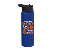 Playing Yarn Chicken Funny Knitting Crochet Yarn Stainless Steel Insulated Water Bottle