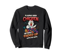 Playing Yarn Chicken Funny Knitting Crochet Yarn Sweatshirt
