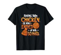 Playing Yarn Chicken Funny Knitting Crochet Yarn T-Shirt