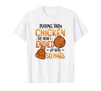 Playing Yarn Chicken Funny Knitting Crochet Yarn T-Shirt