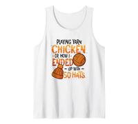Playing Yarn Chicken Funny Knitting Crochet Yarn Tank Top