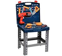 Playkidiz Construction Workbench - Kids Tool Set - Portable Toolbox Toy Playset - Kids Tool Bench Includes Working Electric Power Drill, Travel Carry Case & 45+ Tools & Accessories - Ages 3+