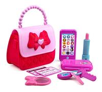 Playkidiz Princess My First Purse Set - 8 Pieces Kids Play Purse and Accessories, Pretend Play Toy Set with Cool Girl Accessories, Includes Phone and Bag with Lights and Sound.