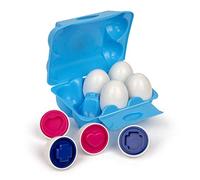 Playkidz Shape Sorting Eggs - Developmental and Educational Toy - Half A Dozen (6) Pieces for Mixing and Matching Color or Shape - Recommended for Ages 18m+