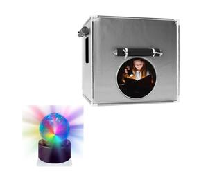 Playlearn 1m x 1m Blackout Pop Up Tent With LED Projector Kaleidoscope Ball Light Calm Down For Children-Dark Den Sensory Tent for Play and Relax Sensory Helps Kids with Anxiety