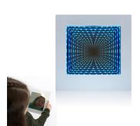 Playlearn 22cm Sensory LED Infinity Mirror Tunnel Light - 3D Infinity Mirror Square Led Night Light Visual Illusion for Relaxing Atmosphere, Color Changing