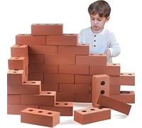 Playlearn 25 Packs Bricks Building Role Play Toy, Life Size Large Fake Pretend Foam Construction Blocks,Developmental Toy for Kids