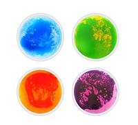 Playlearn 4 x Round Liquid Gel Floor Tile - 4 Colours - Orange, Blue, Green, Purple, 50cm Diameter Sensory Room and Special Needs Tools