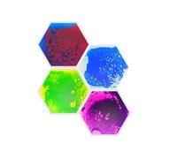 Playlearn 4Pcs Hexagon Sensory Liquid Sensory Floor Decorative Lava Tiles-33x28.5cm Decorative Liquid Sensory Tiles for Sensory Rooms- Lava Tiles Durable & Non-Slip Mat Sensory Toys for Toddlers