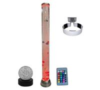 Playlearn 90cm Colour Changing LED Light Bubble Fish Mood Lamp,Sensory Bubble Tube with Remote, Wall Bracket & Light-Up Glitter Ball, Complete Sensory Set for Ultimate Relaxation and Stimulation