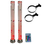 Playlearn 90cm Sensory Colour Changing LED Light Bubble Tube Mood Lamp with Remote - Bubble Tube Wall with Bracket for Sensory Room Equipment (2 Pack)