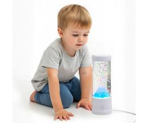 Playlearn Colour-Changing Snow Lamp - LED Mood Light with Mesmerising Rising Snow Effect, Dual Power Options Decorative Night Light for Bedrooms, Sensory Rooms, Relaxation Spaces & Home Décor