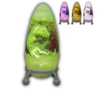 Playlearn Dinosaur Egg Sensory Night Light, 15 x 15 x 25cm Colour Changing LED Lamp with Floating Baby Dino, USB Powered Bedside Room Décor for Kids, Relaxation, Bedtime Comfort & Visual Focus