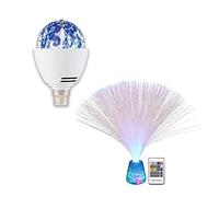 Playlearn Disco Stage Light Bulb with B22 Bayonet Cap & Fibre Optic Lamp Colour Changing Light. 2 Piece Light Up Sensory Kit
