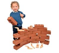 Playlearn Foam Bricks for Kids Set of 50, Real Size Blocks Bricks and Wooden Tools for Toddler Construction Play, Life Size foam building blocks