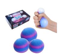 Playlearn Galaxy Squeeze Stress Balls - 3 Pack Squishy Grip Strength Trainers for Relaxation, Focus, and Hand Exercise