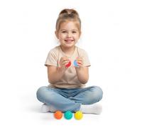 Playlearn Hand Therapy Squeeze Balls Set of 5 - Stress Relief Hand Exercise Balls with 5 Levels Extra Soft to Extra Firm, Color-Coded for Grip Strength, Finger Dexterity & Sensory Play
