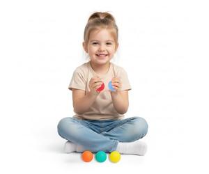 Playlearn Hand Therapy Squeeze Balls Set of 5 - Stress Relief Hand Exercise Balls with 5 Levels Extra Soft to Extra Firm, Color-Coded for Grip Strength, Finger Dexterity & Sensory Play