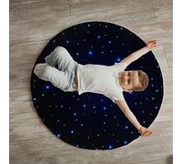 Playlearn LED Sensory Carpet Round - 95cm Diameter, Rechargeable, Interactive, Color Changing Fiber Optic Lights