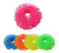 Playlearn Rubber UV Bangles - Stretchy Sensory Hairy Bangles Toy Set of 5 in will glow in UV light for 3 years old and above