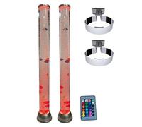 Playlearn Sensory 2pcs 90cm Bubble Tube & Remote with Wall Bracket (2 Pack), Effortless Bubble Lamp Aquarium Experience with Color-Changing LED Lights, Enhance Sensory Stimulation and ADHD Management