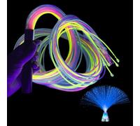 Playlearn Sensory Fibre Optic LED Whip Light with UV Coloured Tails -1.5mx 30 Tails 7 Colors and 4 Glowing Modes - 1x Glowing Fibre Optic Light Lamp Sensory Lights