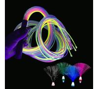Playlearn Sensory Fibre Optic LED Whip with UV Coloured Tails -1.5mx 30 Tails Fibre Optic Light 7 Colors and 4 Glowing Modes - 4X Handheld Glowing Light Lamp Sensory Lights