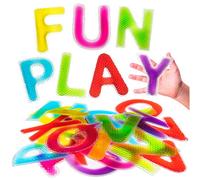 Playlearn Sensory Gel Alphabet Letters A to Z - 26 Pieces Tactile Textured Educational Toy for Kids Age 10+, Autistic Anxiety Relief-Alphabet Liquid Sensory Toy ABC Learning