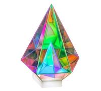 Playlearn Sensory Infinity Mirror Style Dodecahedron Prism Light Acrylic Diamond Shape 3D Night Light Hollow Geometric Lamp for Kids Sensory Room - Color Changing Illusion USB Desk Lamp