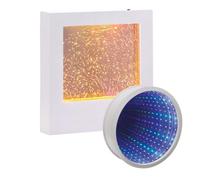 Playlearn Sensory Light 22cm Glitter Filled Square Light Rechargeable LED - 23cm 3D Infinity Mirror Tunnel Sensory Lights Calming Visual Effect LED Night Light for Kids Office,Living Room & Bedroom
