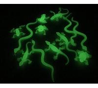 Playlearn Set of 12 Glow In The Dark Toys UV Reptiles- Glow In The Dark Reptiles Toy for Sensory Play Charge in the Light-Plastic Small Realistic Reptiles Figure Glow In Dark Party Supplies