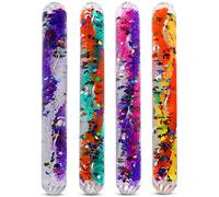Playlearn SMGT4 Sensory Small Clear Durable Tubes in Shatter-Proof Plastic Filled with Swirling Liquid and Glitter in Bright Colours, Multicolor, Medium