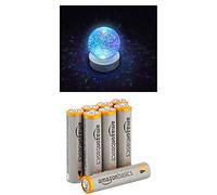Playlearn SWGB Glitter Ball snow globe with LED color changing Mood Light with Amazon Basics Batteries