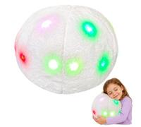 Playlearn White LED Vibrating Cushion, Soft Round Plush Light-Up Pillow with Colour Changing Lights, Gentle Vibration for Home, Classroom & Cosy Spaces, 32cm Diameter x 22cm