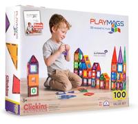 100 3D Magnetic Blocks Set For Kids - Learn Shapes, Colors, & Alphabets
