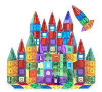100 3D Magnetic Blocks Set For Kids - Learn Shapes, Colors, & Alphabets