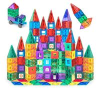 Playmags 150 Piece Mega Set: Now with Stronger Magnets, Sturdy, Super Durable with Vivid Clear Color Tiles. 18 Piece Clickins Accessories to...