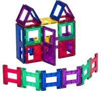 Playmags 24 Pcs Colorful Tile Set for Kids - Award-Winning Stronger Magnets